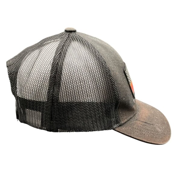 Ariat  Black Mesh Trucker Hat With Multicolor American Flag Patch Mens - Picture 4 of 5